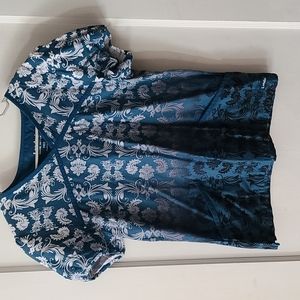 Landau teal ombre scrub top